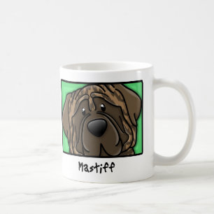 Cartoonquadratischer Brindle Mastiff Kaffeetasse