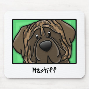 Cartoonquadratischer Brindle Mastiff Mousepad