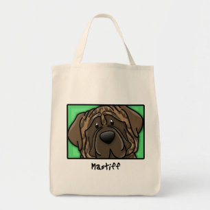 Cartoonquadratischer Brindle Mastiff Tragetasche
