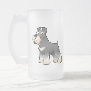 Cartoonriesiger/Standard-/MiniaturSchnauzer Mattglas Bierglas
