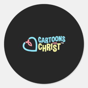 Cartoons für Christus - Christlich, Glaube, Jesus, Runder Aufkleber