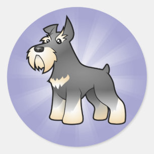 CartoonSchnauzer Runder Aufkleber