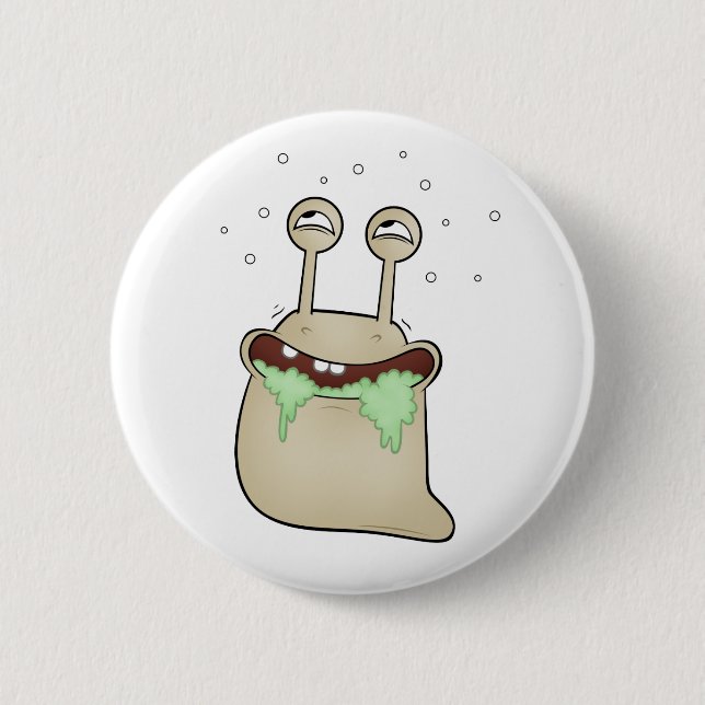 Cartoonschnecke Button (Vorderseite)
