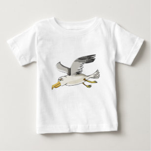 Cartoonseemöwefliegen obenliegend baby t-shirt