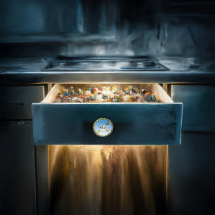 Cartoonseemöwefliegen obenliegend mit einem keramikknauf