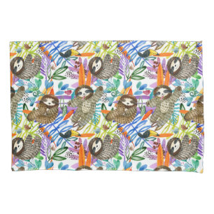 CartoonWatercolorsloth-Muster Kissenbezug