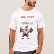Cartoony chicken working out - leg day motivation