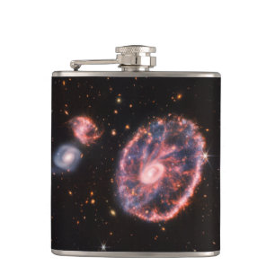 Cartwheel-Galaxie, James-Webb-Weltraumteleskop Flachmann