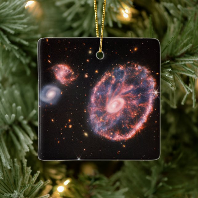Cartwheel Galaxy, James Webb Space Telescope Keramikornament (Baum)