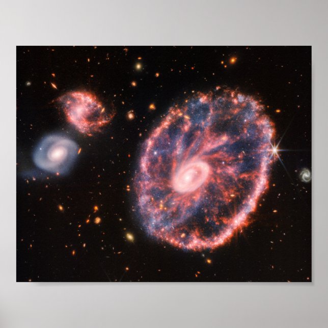 Cartwheel Galaxy JWST James Webb Space Telescope Poster (Vorne)