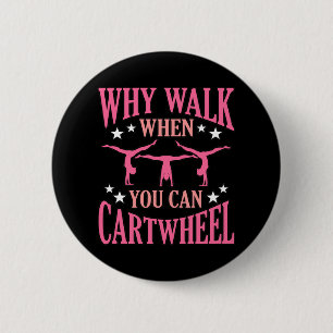 Cartwheel Gymnastik Gymnast Gymnastik Liebe Sport Button