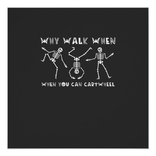 Cartwheel Skeleton Halloween Poster (Vorderseite)