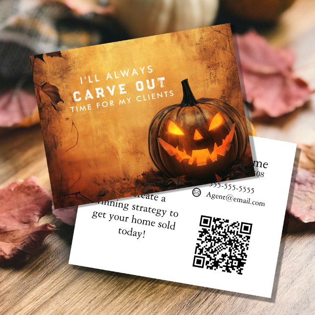 Carve Out Time Pumpkin Referral Program Ankündigungspostkarte (Von Creator hochgeladen)