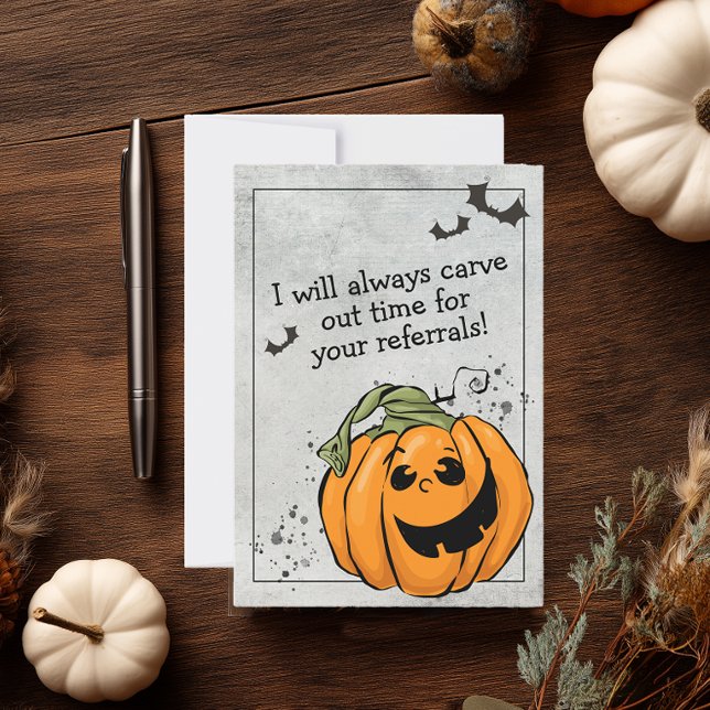 Carve Time für Ihr Referendum Halloween Dankeskarte (Cute Halloween Business Marketing Card)