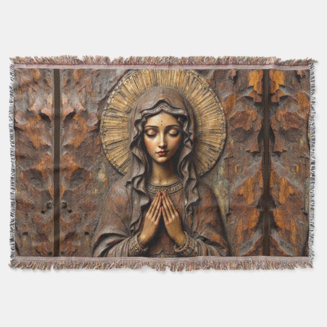Carved Devotion  Wooden Mary Decke (Vorderseite)