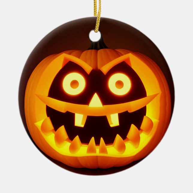 Carved Halloween Pumpkin Keramik Ornament (Vorne)