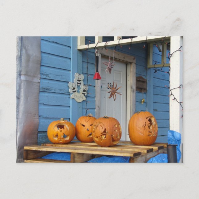 Carved Halloween Pumpkins Postkarte (Vorderseite)