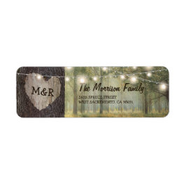 Carved Heart Tree Wedding | Rustikale String Light