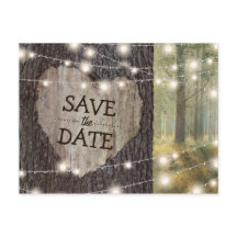 Carved Heart Tree Wedding | SAVE THE DATE