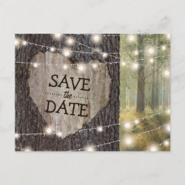 Carved Heart Tree Wedding | SAVE THE DATE Ankündigungspostkarte