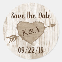Carved Heart Tree Wedding Save the Date