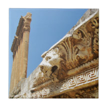 Carved Lion's Head in Baalbek