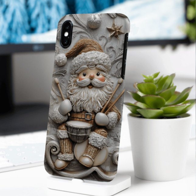 Carved Look Santa Claus Drummer Case-Mate iPhone Hülle (Von Creator hochgeladen)
