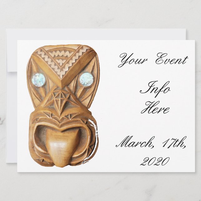 Carved Maori Tiki Face Thunder_Cove (Vorderseite)