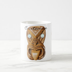 Carved Maori Tiki Face Thunder_Cove Kaffeetasse