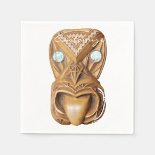 Carved Maori Tiki Face Thunder_Cove Serviette