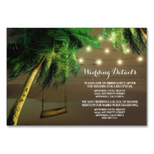 Carved Palm Tree Beach Lights Wedelkarten