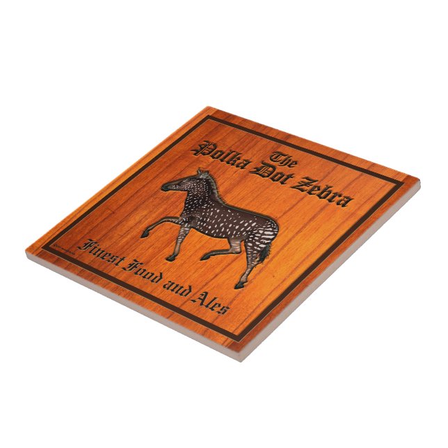 Carved Polka Dot Zebra English Pub Fliese (Seite)
