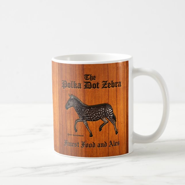 Carved Polka Dot Zebra English Pub Kaffeetasse (Rechts)