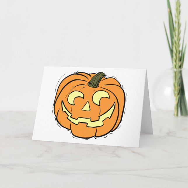 Carved Pumpkin Face Karte (Vorderseite)