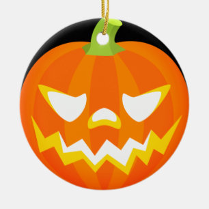 Carved Pumpkin - Halloween Keramik Ornament