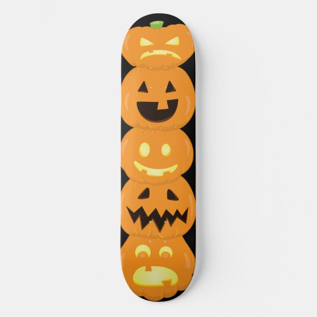 Carved Pumpkin Jack O'Lantern Halloween Skateboard (Vorderseite)