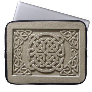 Carved Stone Texture Celtic Knots Laptop Sleeve