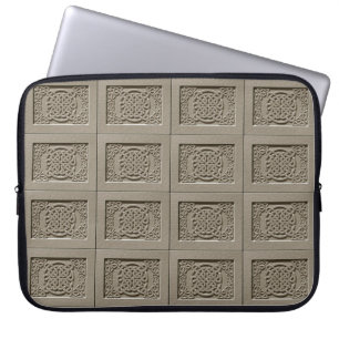 Carved Stone Texture Celtic Knots Laptop Sleeve