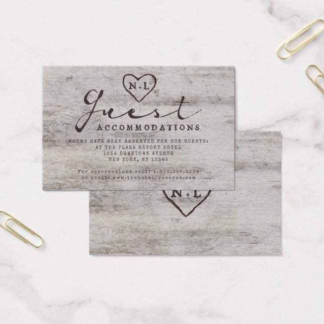 Carved Sweetheart Guest Accommodation Insert Card (Büro)