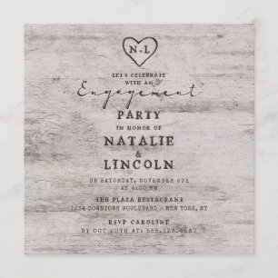 Carved Sweetheart Let's Celebrate Engagement Party Einladung