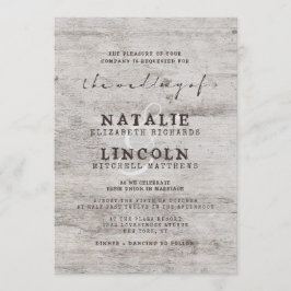 Carved Sweethearts Rustic Birch Wood Tree Wedding Einladung