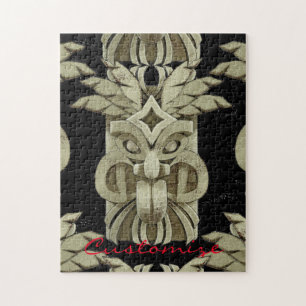 Carved Tiki Sculpture Thunder Puzzle