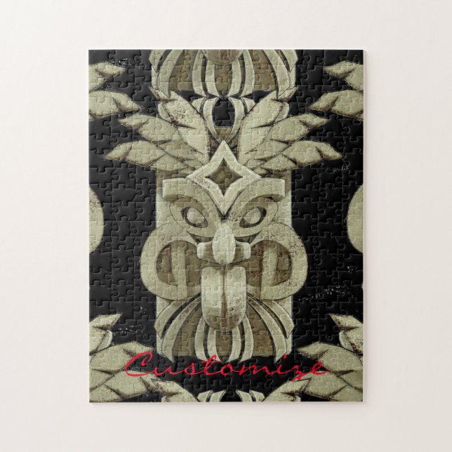 Carved Tiki Sculpture Thunder Puzzle (Vertikal)