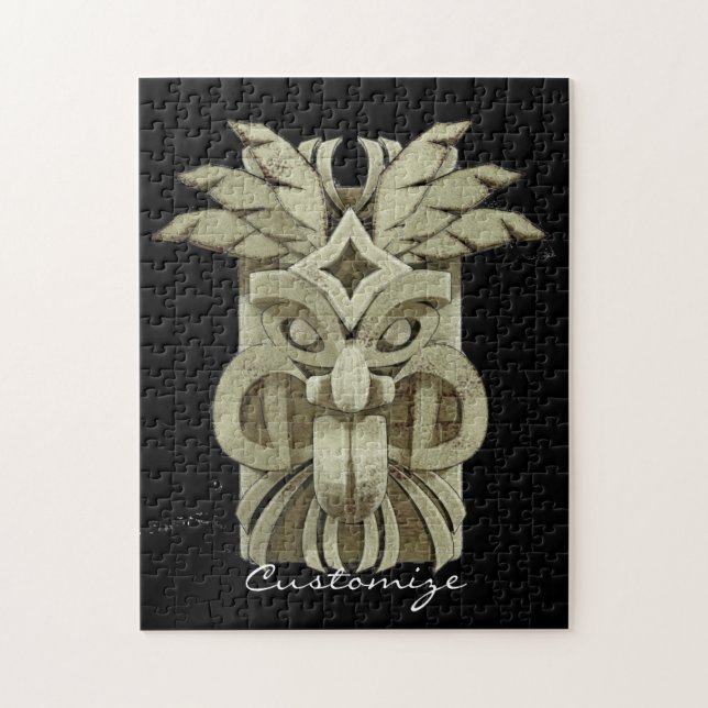 Carved Tiki Sculpture Thunder Puzzle (Vertikal)