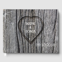 Carved Wood Heart Rustic Wedding
