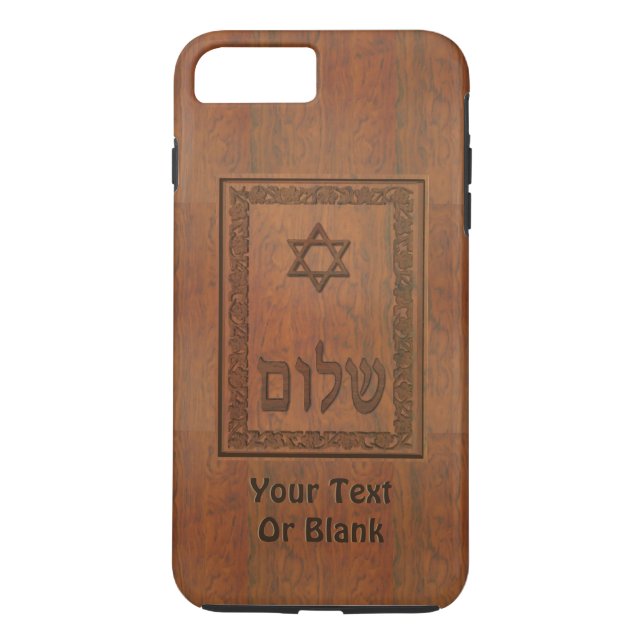 Carved Wood Shalom Case-Mate iPhone Hülle (Rückseite)