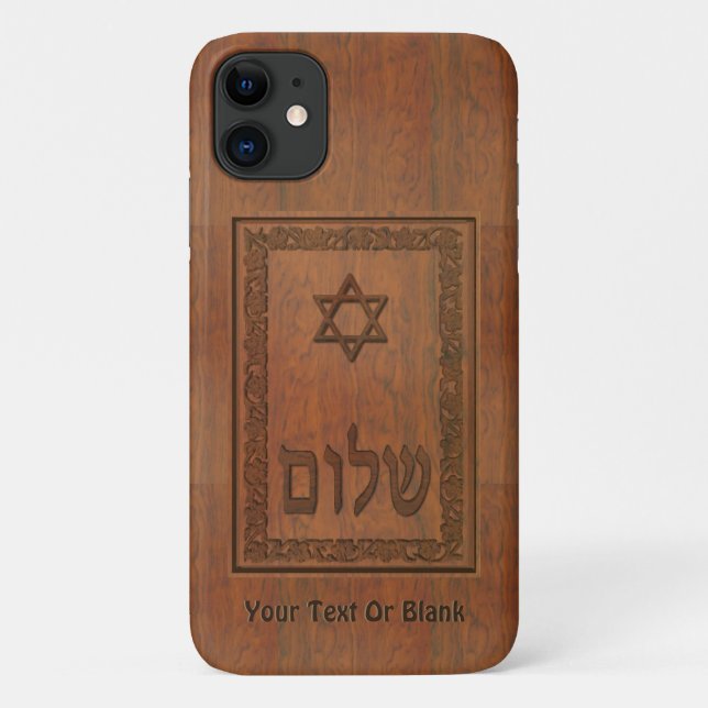 Carved Wood Shalom Case-Mate iPhone Hülle (Rückseite)