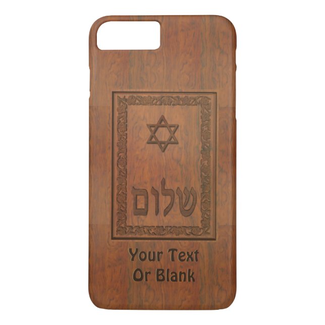 Carved Wood Shalom Case-Mate iPhone Hülle (Rückseite)