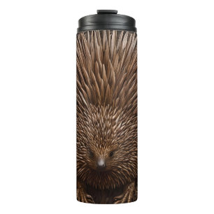 Carved Wooden australische Echidna Print, Thermosbecher