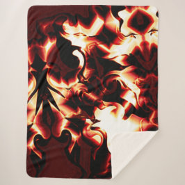 Carvingfeuer auf dunkelrotem Hintergrund Sherpadecke